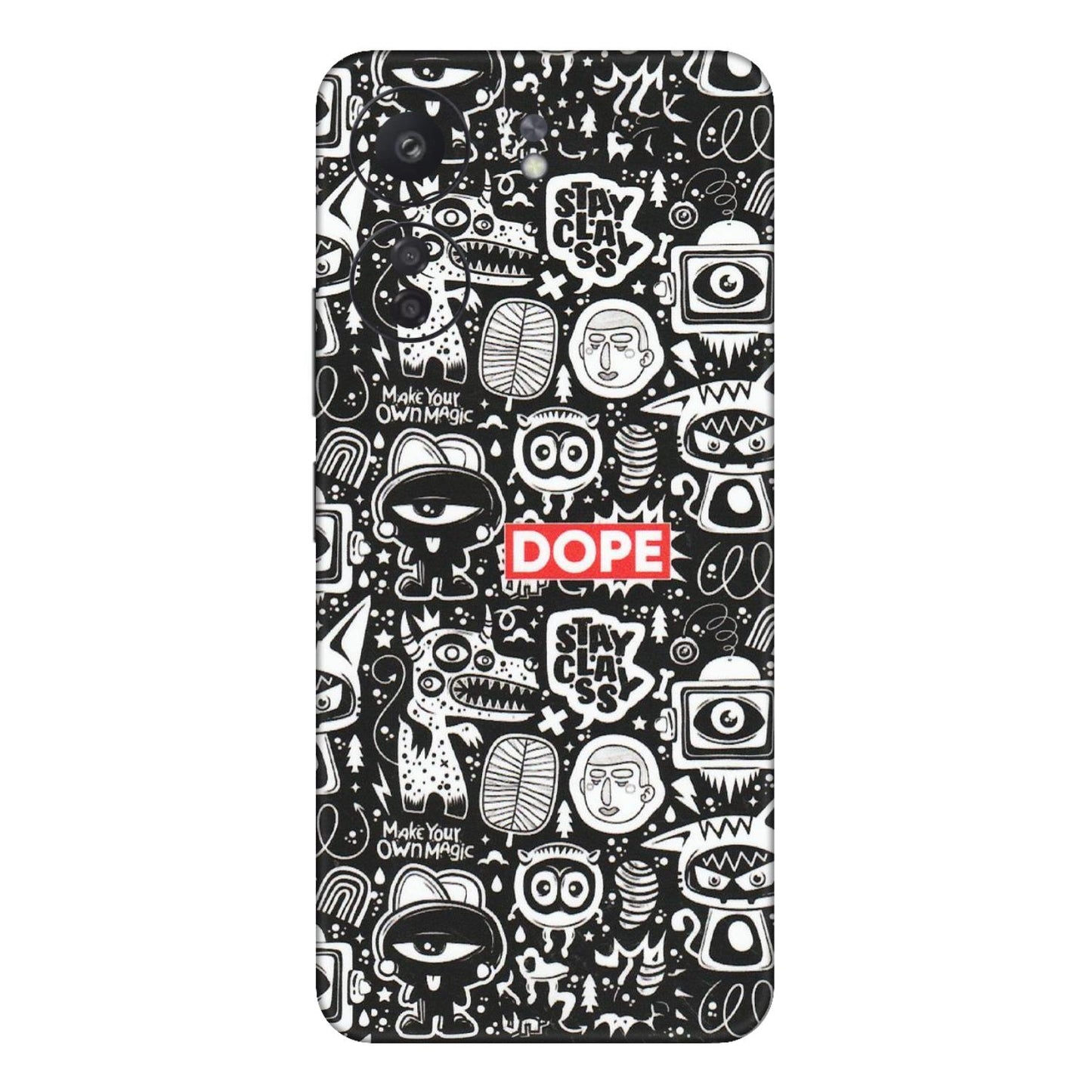 Xiaomi Redmi Phone Skins (All Models) - Dope Stay Classy Black Doodles - Matte Finish (M-126) Redmi 13C