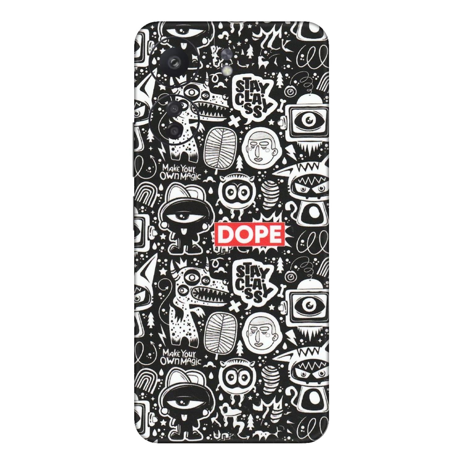 Xiaomi Redmi Phone Skins (All Models) - Dope Stay Classy Black Doodles - Matte Finish (M-126) Redmi 13C