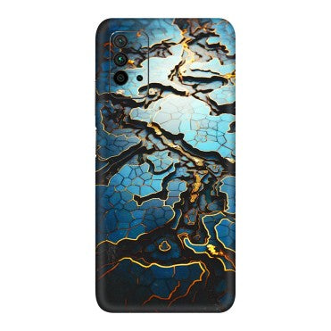 Xiaomi Redmi Phone Skins (All Models) - Blue Gold Abstract - 3D Embossed Finish (L-11) Redmi 9 Power