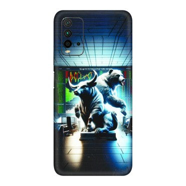 Xiaomi Redmi Phone Skins (All Models) - Stock Market Sensex Bear vs Bulls - 3D Embossed Finish (L-15) Redmi 9 Power
