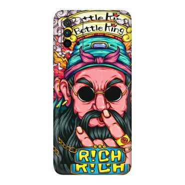 Xiaomi Redmi Phone Skins (All Models) - Battle King Dude Face - 3D Embossed Finish (L-178) Redmi 9 Power