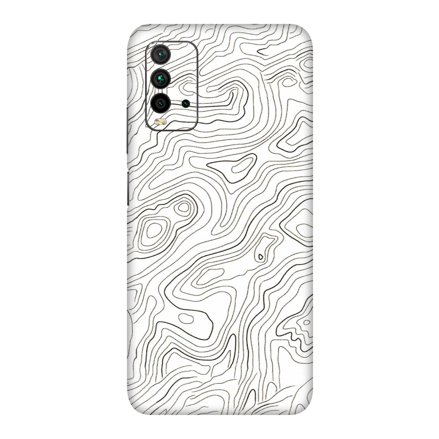 Xiaomi Redmi Phone Skins (All Models) - White Black Swirls - 3D Embossed Finish (L-219) Redmi 9 Power