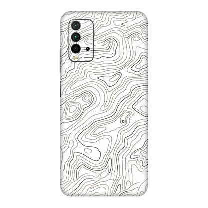 Xiaomi Redmi Phone Skins (All Models) - White Black Swirls - 3D Embossed Finish (L-219) Redmi 9 Power