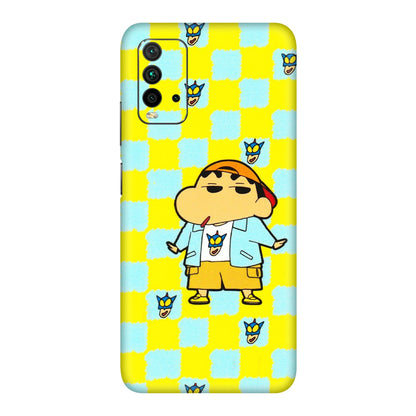 Xiaomi Redmi Phone Skins (All Models) - Yellow Blue Shinchan Cute - 3D Embossed Finish (L-221) Redmi 9 Power