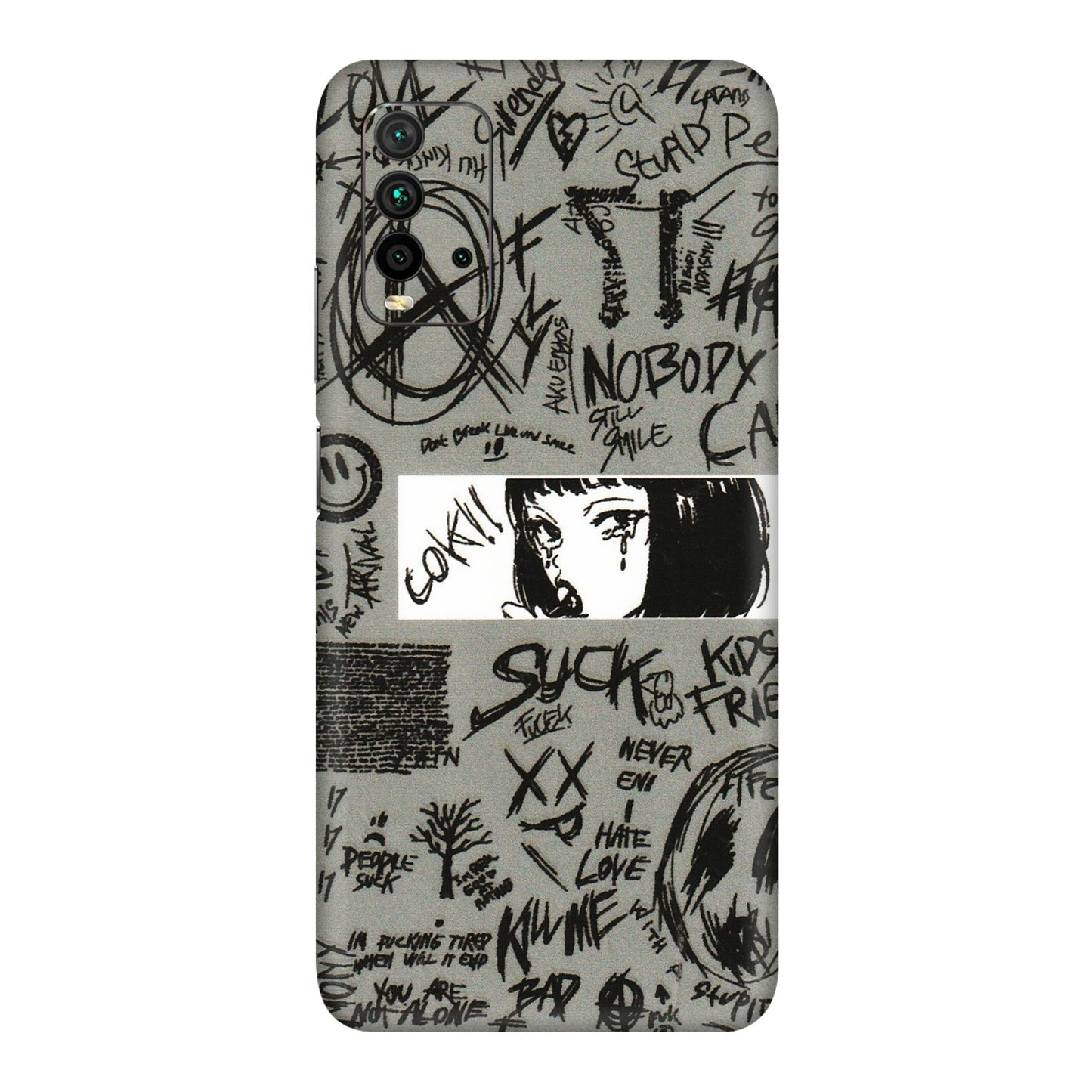Xiaomi Redmi Phone Skins (All Models) - Never Have Love Anime - 3D Embossed Finish (L-260) Redmi 9 Power