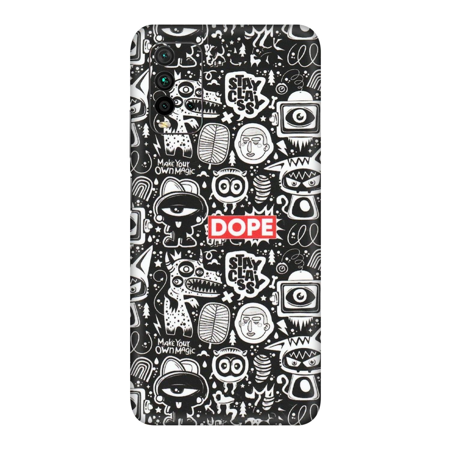Xiaomi Redmi Phone Skins (All Models) - Dope Stay Classy Black Doodles - Matte Finish (M-126) Redmi 9 Power