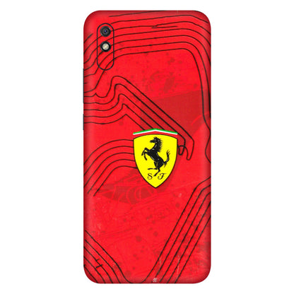 Xiaomi Redmi Phone Skins (All Models) - Red Ferrari Logo Stylish - 3D Embossed Finish (L-238) Redmi 9i