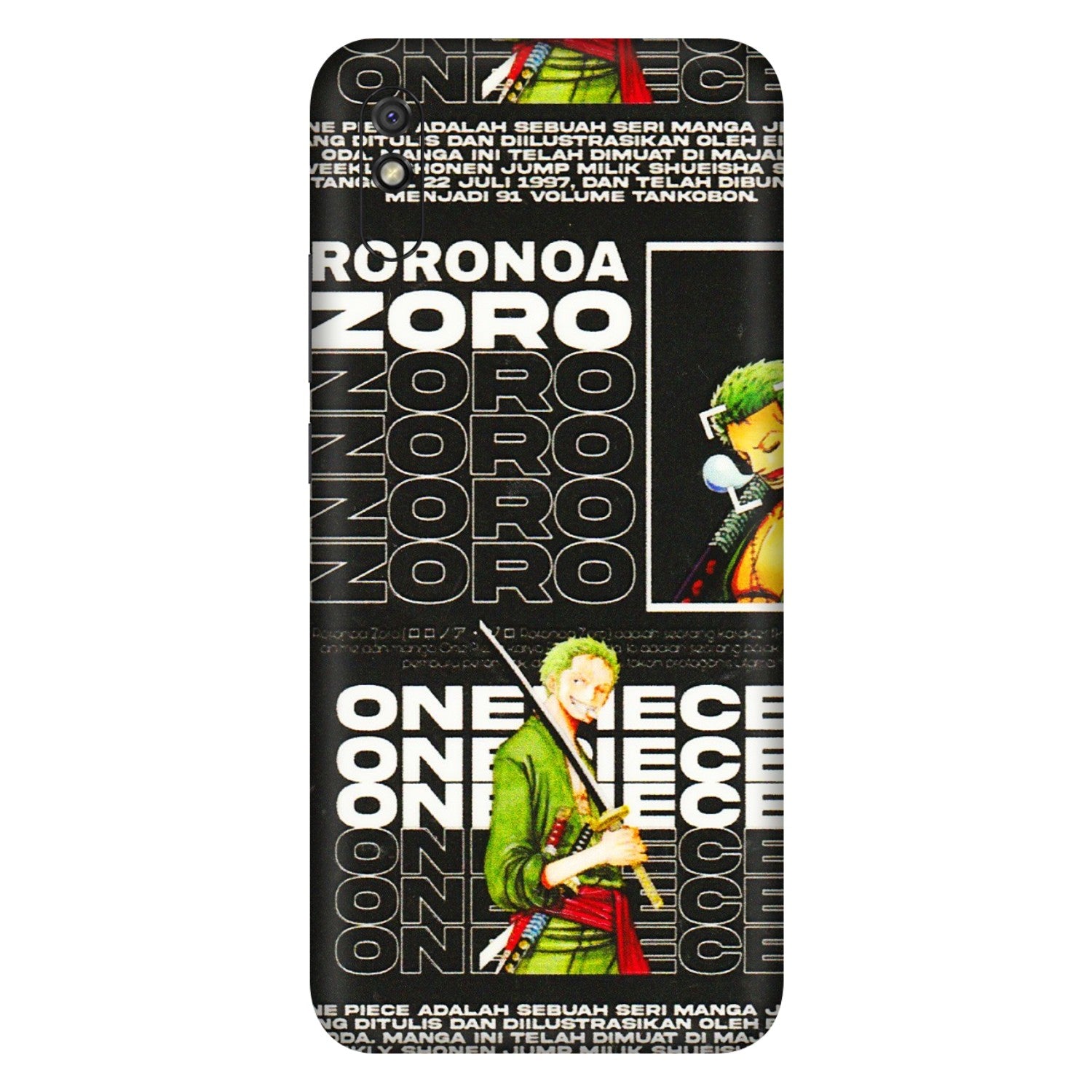 Xiaomi Redmi Phone Skins (All Models) - One Piece Zoro - 3D Embossed Finish (L-250) Redmi 9i