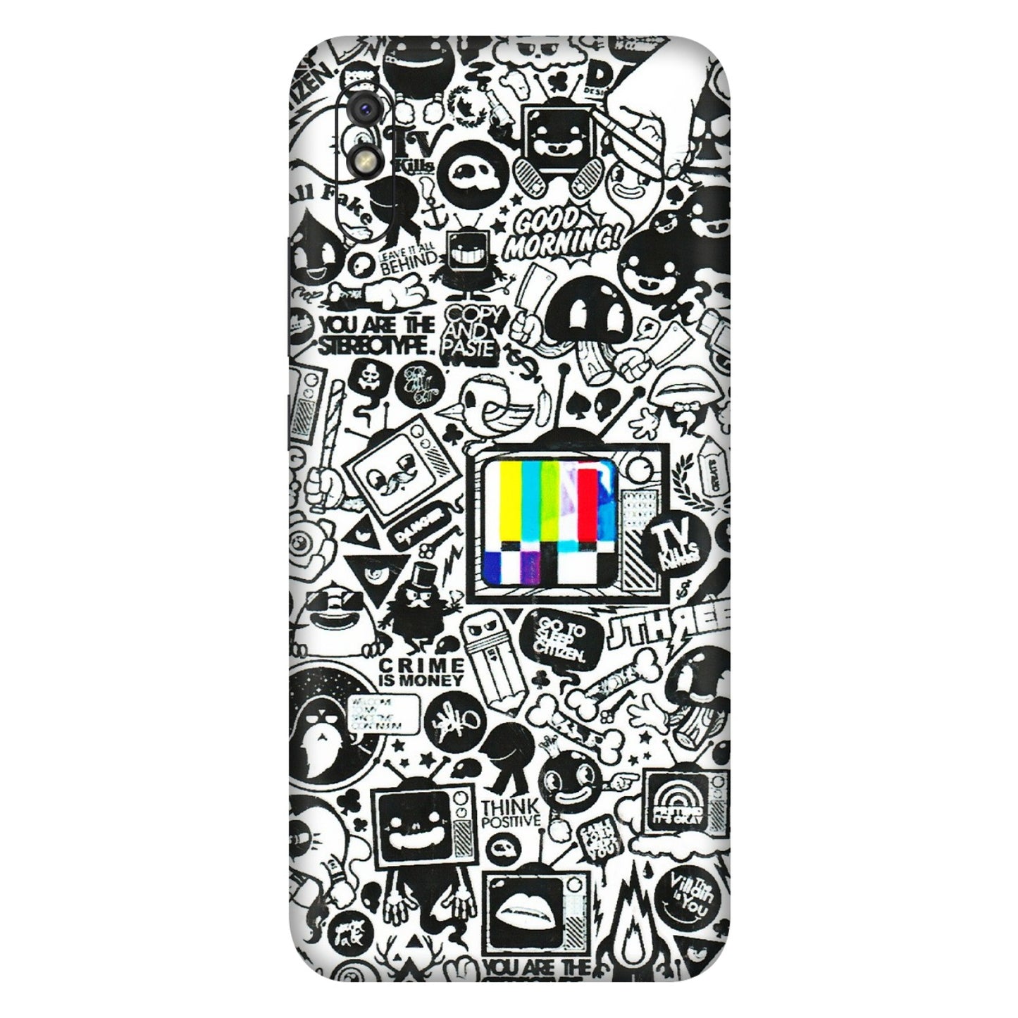 Xiaomi Redmi Phone Skins (All Models) - Doodles Positive Art - 3D Embossed Finish (L-263) Redmi 9i
