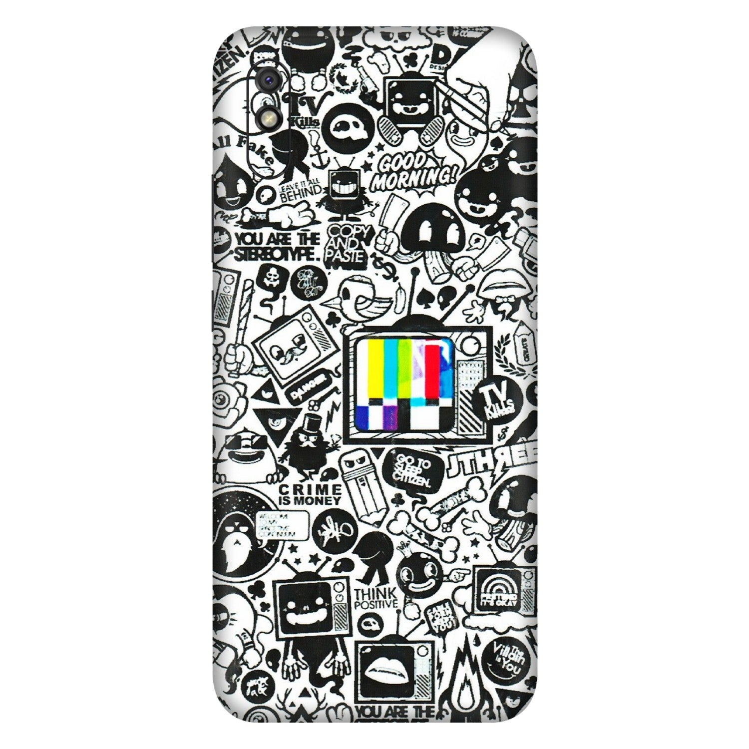 Xiaomi Redmi Phone Skins (All Models) - Doodles Positive Art - 3D Embossed Finish (L-263) Redmi 9i