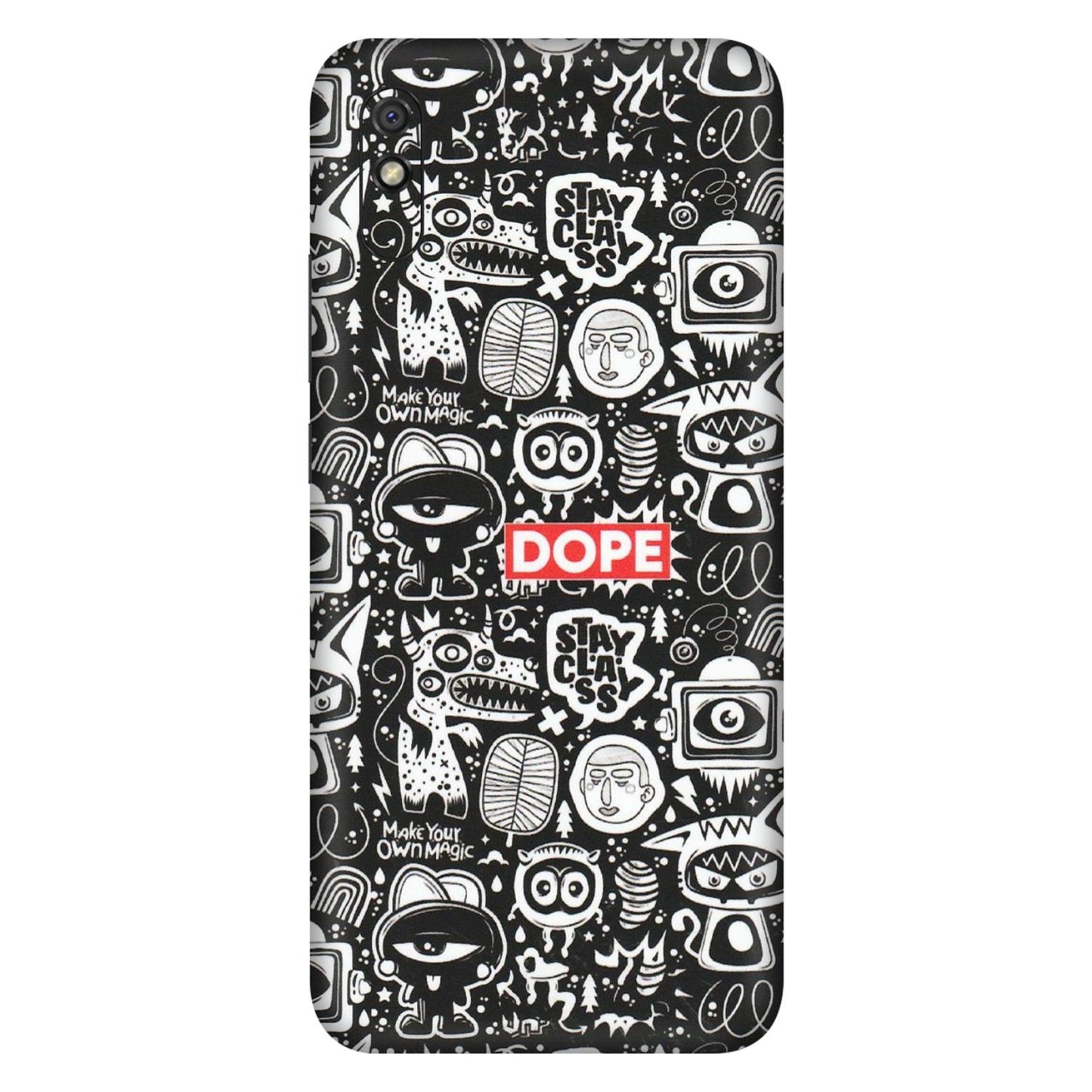 Xiaomi Redmi Phone Skins (All Models) - Dope Stay Classy Black Doodles - Matte Finish (M-126) Redmi 9i