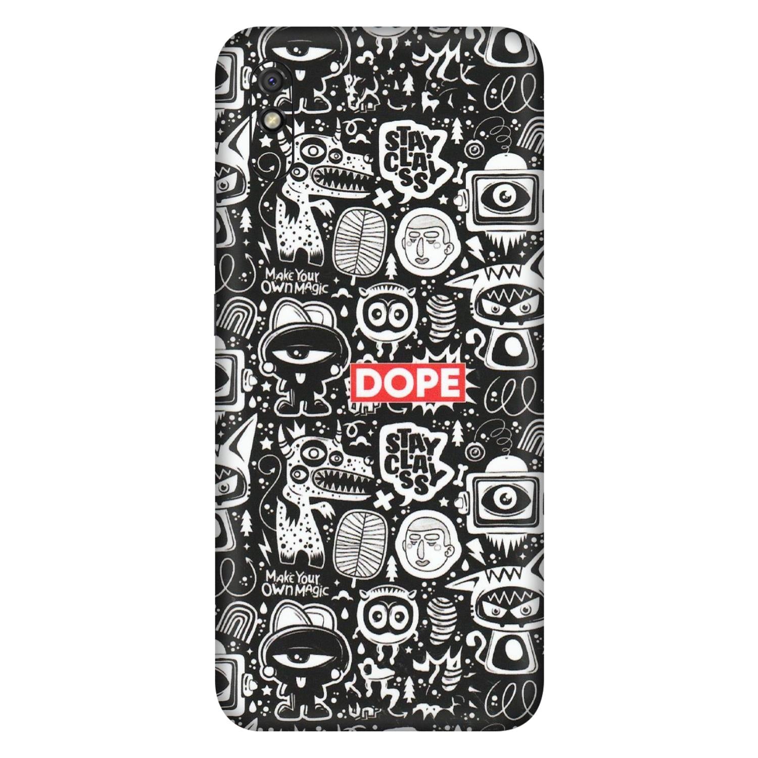 Xiaomi Redmi Phone Skins (All Models) - Dope Stay Classy Black Doodles - Matte Finish (M-126) Redmi 9i