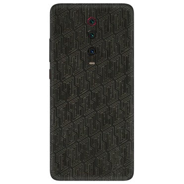 Xiaomi Redmi Phone Skins (All Models) - Black Abstract Pattern - 3D Embossed Finish (L-117) Redmi K20 Pro