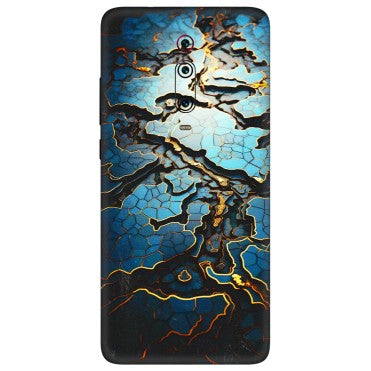 Xiaomi Redmi Phone Skins (All Models) - Blue Gold Abstract - 3D Embossed Finish (L-11) Redmi K20 Pro