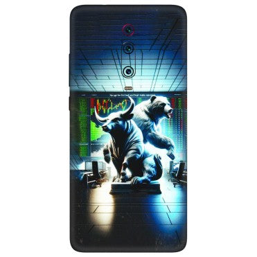 Xiaomi Redmi Phone Skins (All Models) - Stock Market Sensex Bear vs Bulls - 3D Embossed Finish (L-15) Redmi K20 Pro