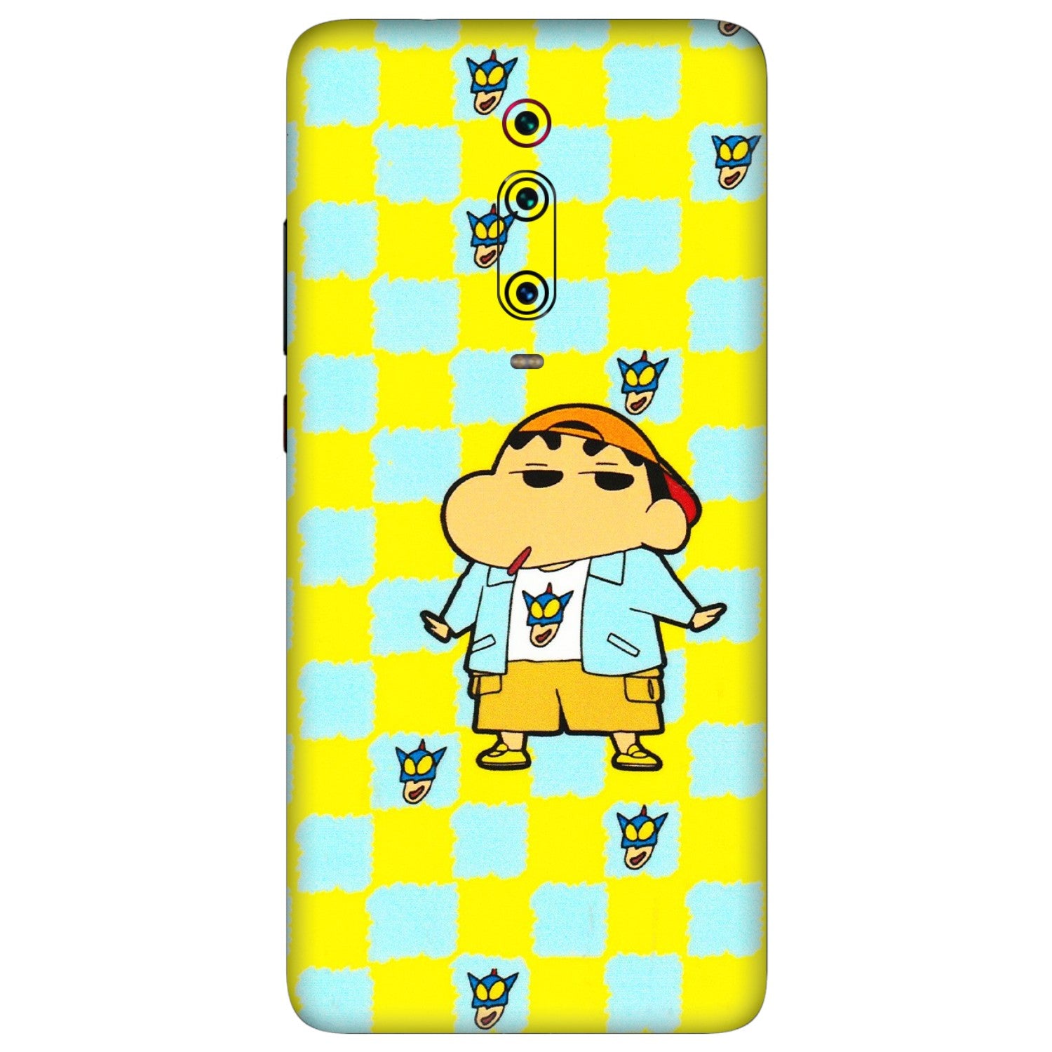 Xiaomi Redmi Phone Skins (All Models) - Yellow Blue Shinchan Cute - 3D Embossed Finish (L-221) Redmi K20 Pro