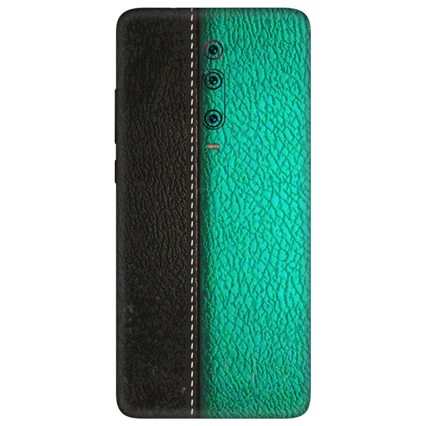 Xiaomi Redmi Phone Skins (All Models) - Black Green Dual  Leather Stich - 3D Embossed Finish (L-233) Redmi K20 Pro