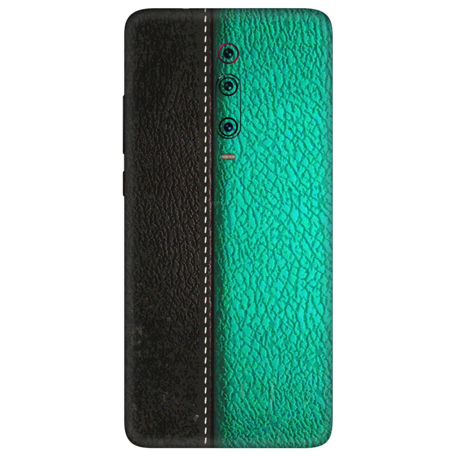 Xiaomi Redmi Phone Skins (All Models) - Black Green Dual  Leather Stich - 3D Embossed Finish (L-233) Redmi K20 Pro