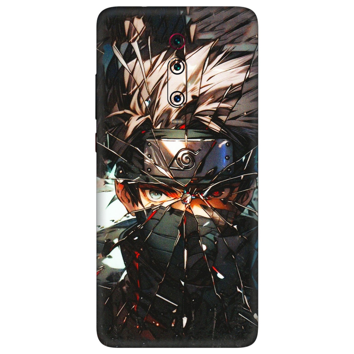 Xiaomi Redmi Phone Skins (All Models) - Kakashi Shattered Glass Effect - 3D Embossed Finish (L-237) Redmi K20 Pro