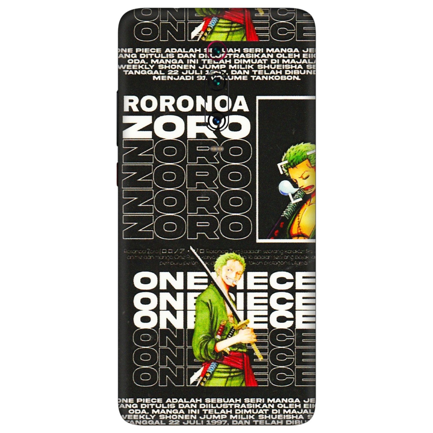 Xiaomi Redmi Phone Skins (All Models) - One Piece Zoro - 3D Embossed Finish (L-250) Redmi K20 Pro