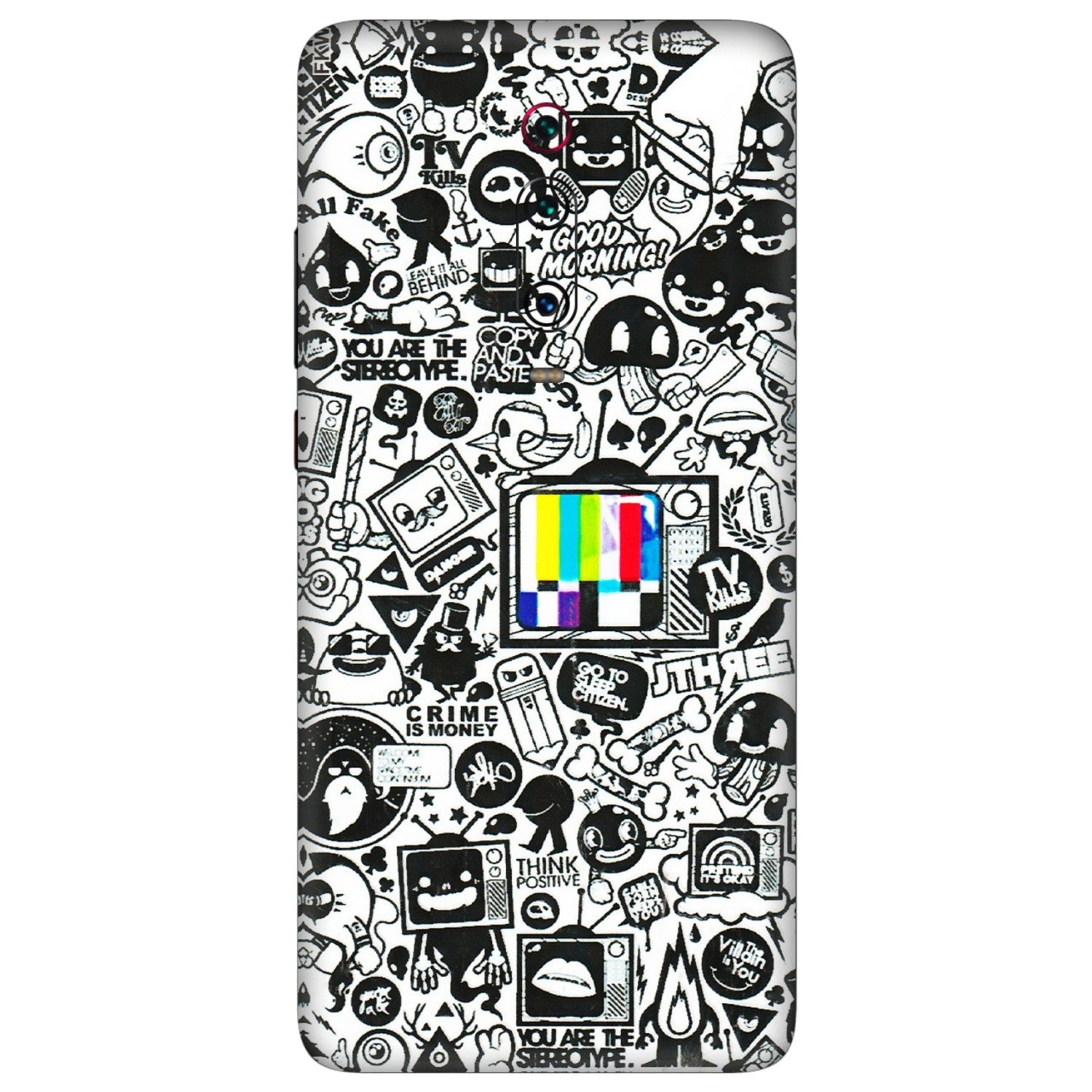 Xiaomi Redmi Phone Skins (All Models) - Doodles Positive Art - 3D Embossed Finish (L-263) Redmi K20 Pro