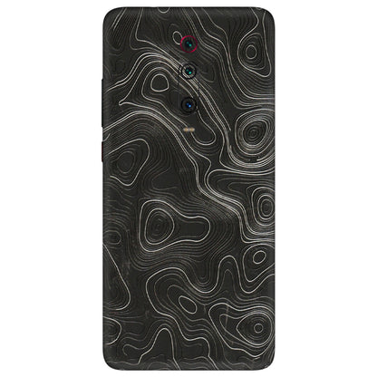 Xiaomi Redmi Phone Skins (All Models) - Abstract White Line Map - 3D Embossed Finish (L-269) Redmi K20 Pro