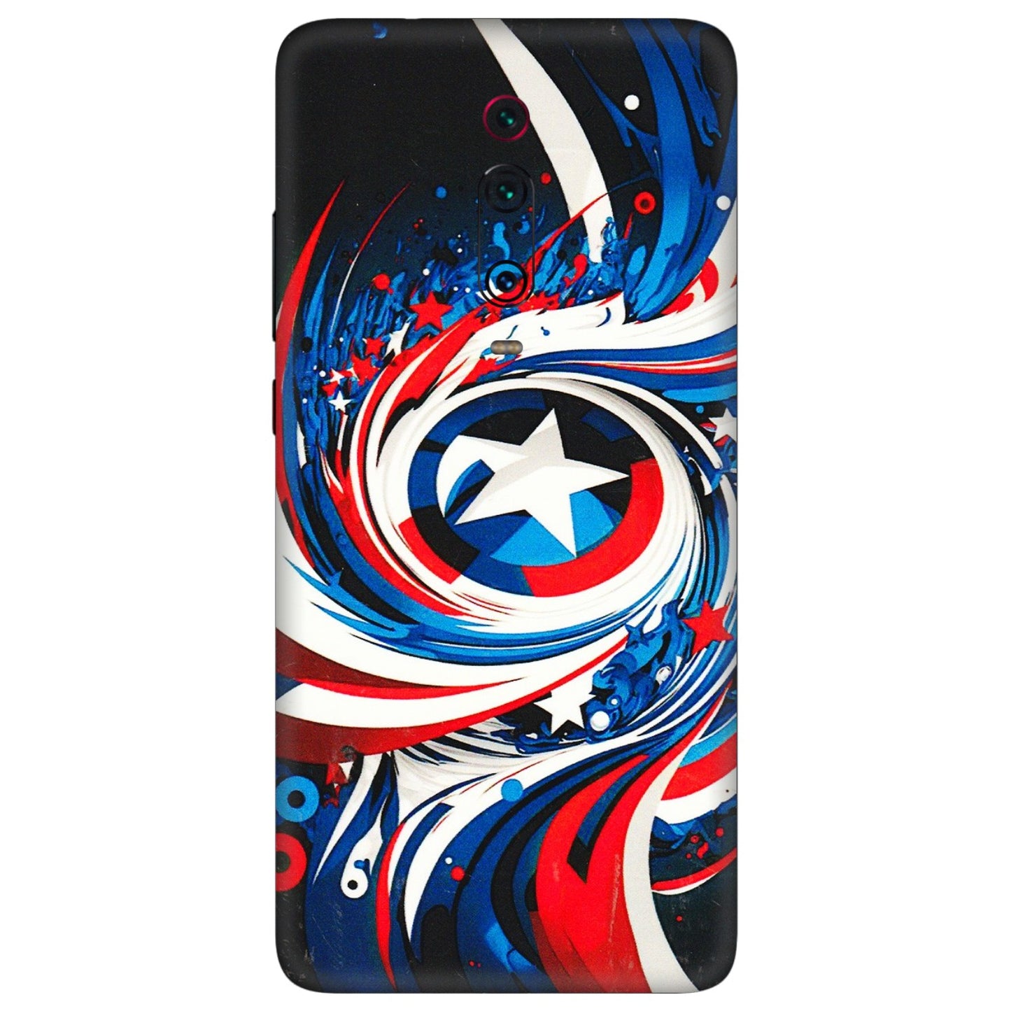 Xiaomi Redmi Phone Skins (All Models) - Captain America Logo - 3D Embossed Finish (L-307) Redmi K20 Pro