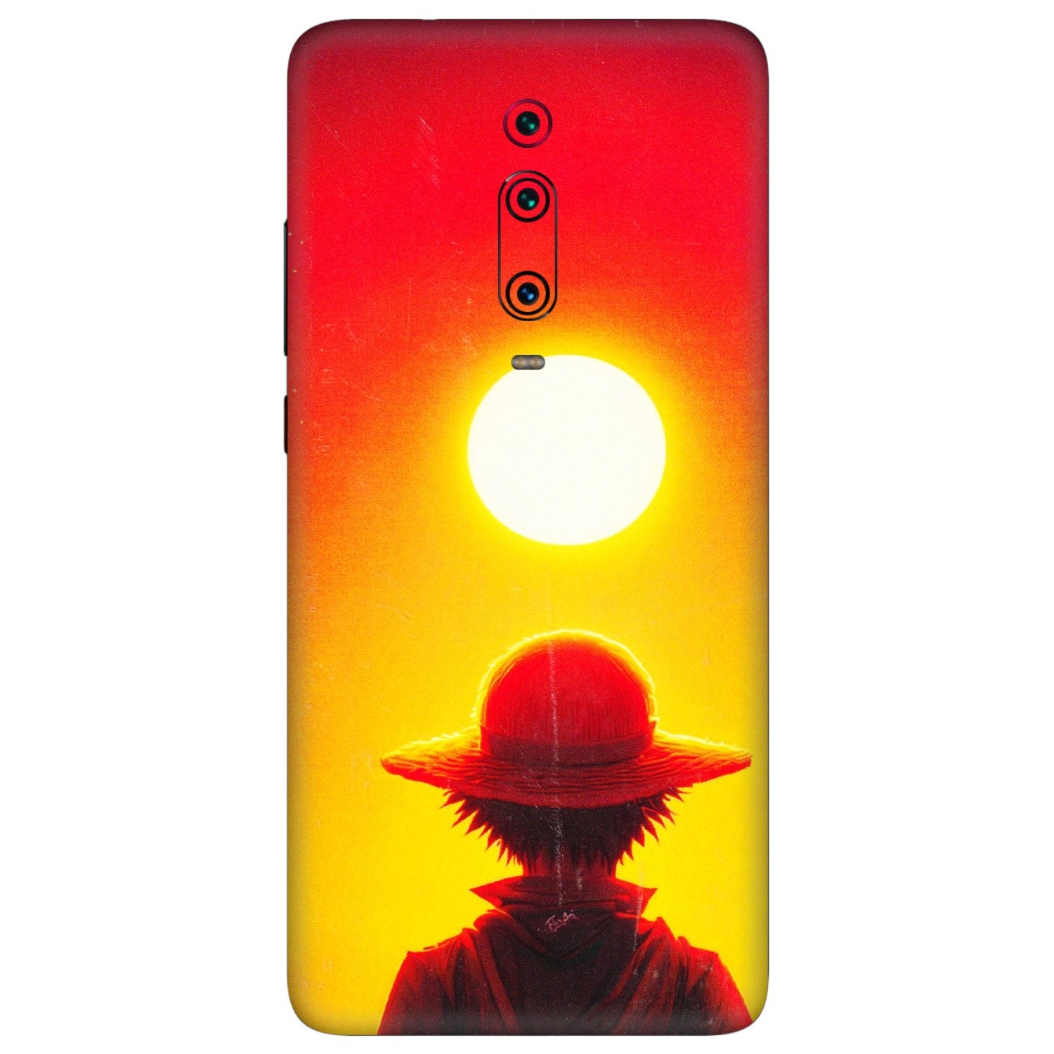 Xiaomi Redmi Phone Skins (All Models) - Cool Sunset With Monkey D.Luffy Anime - 3D Embossed Finish (L-329) Redmi K20 Pro
