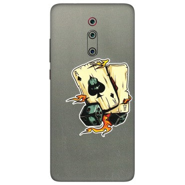 Xiaomi Redmi Phone Skins (All Models) - Grey Cards Of Ace - 3D Embossed Finish (L-77) Redmi K20 Pro
