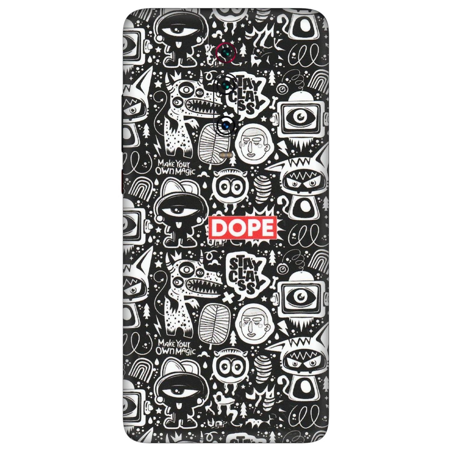 Xiaomi Redmi Phone Skins (All Models) - Dope Stay Classy Black Doodles - Matte Finish (M-126) Redmi K20 Pro