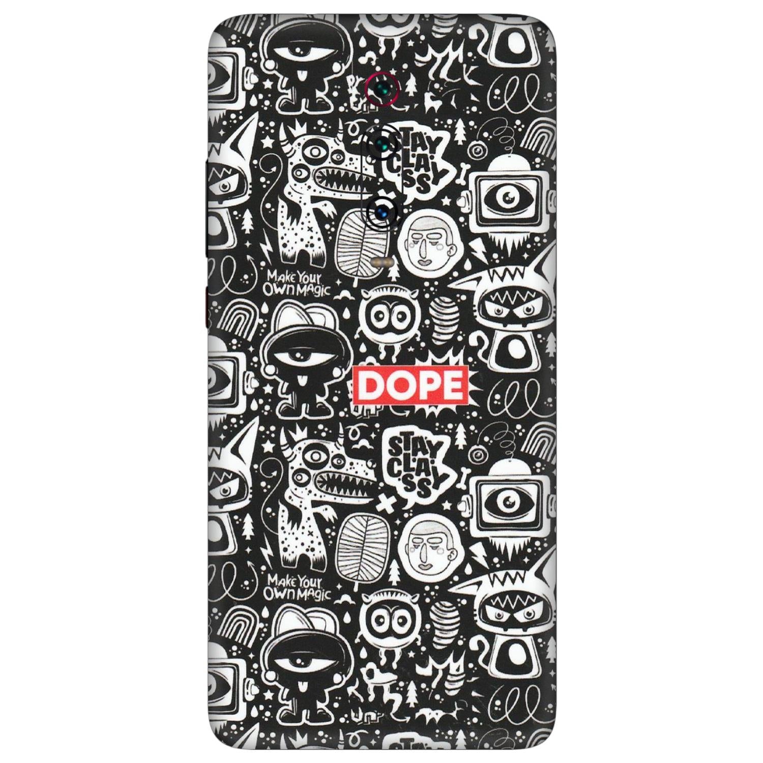 Xiaomi Redmi Phone Skins (All Models) - Dope Stay Classy Black Doodles - Matte Finish (M-126) Redmi K20 Pro