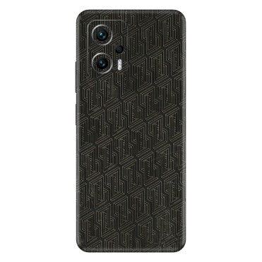 Xiaomi Redmi Phone Skins (All Models) - Black Abstract Pattern - 3D Embossed Finish (L-117) Redmi K50i 5G