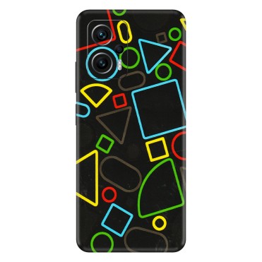 Xiaomi Redmi Phone Skins (All Models) - Black Shapes - 3D Embossed Finish (L-131) Redmi K50i 5G