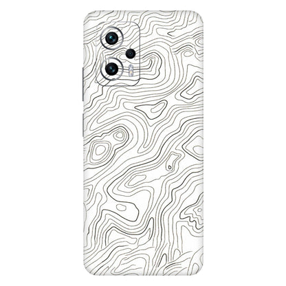 Xiaomi Redmi Phone Skins (All Models) - White Black Swirls - 3D Embossed Finish (L-219) Redmi K50i 5G