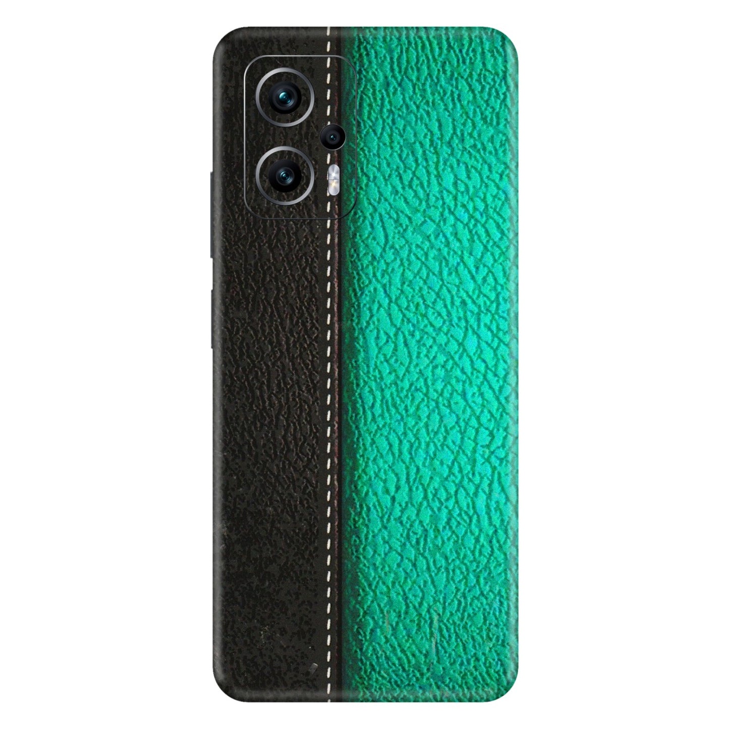 Xiaomi Redmi Phone Skins (All Models) - Black Green Dual  Leather Stich - 3D Embossed Finish (L-233) Redmi K50i 5G