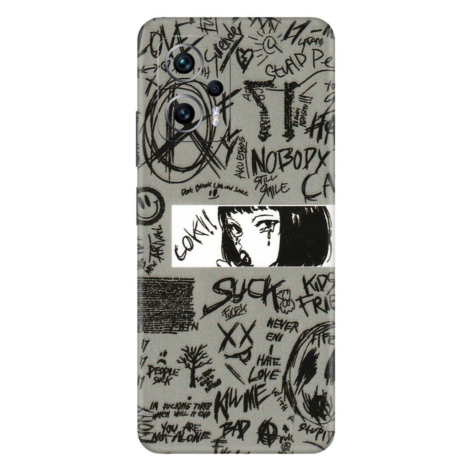 Xiaomi Redmi Phone Skins (All Models) - Never Have Love Anime - 3D Embossed Finish (L-260) Redmi K50i 5G