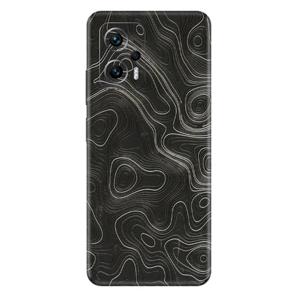 Xiaomi Redmi Phone Skins (All Models) - Abstract White Line Map - 3D Embossed Finish (L-269) Redmi K50i 5G