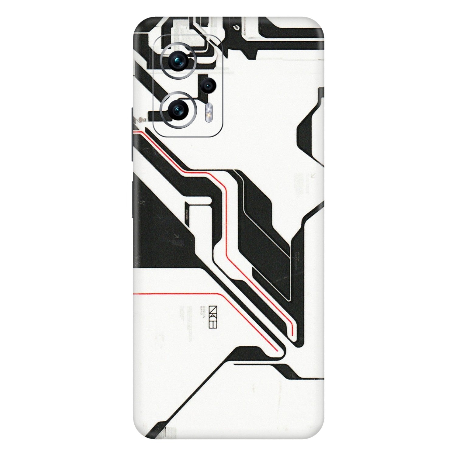 Xiaomi Redmi Phone Skins (All Models) - White Techy Logo - 3D Embossed Finish (L-312) Redmi K50i 5G