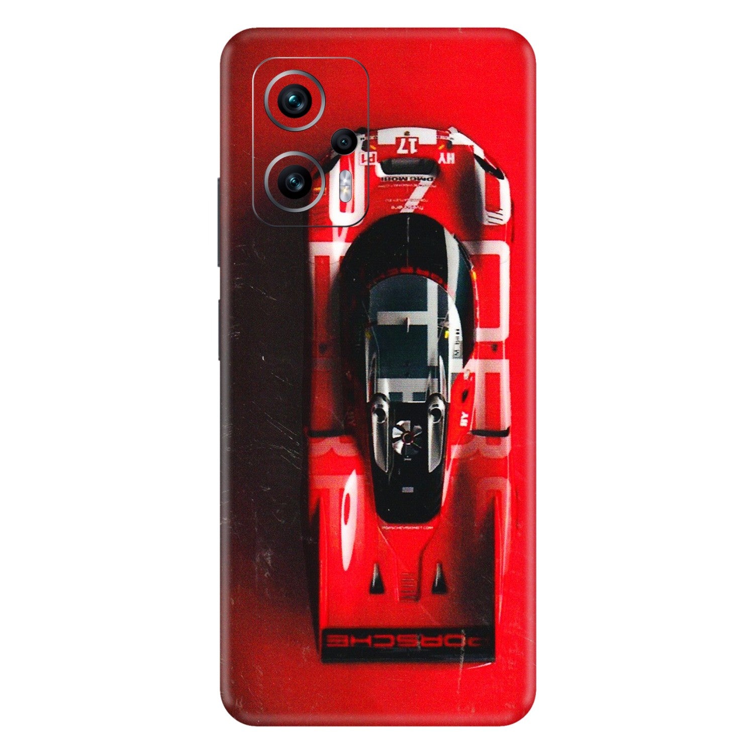 Xiaomi Redmi Phone Skins (All Models) - Red Porsche Car Logo - 3D Embossed Finish (L-315) Redmi K50i 5G