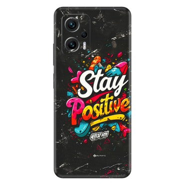 Xiaomi Redmi Phone Skins (All Models) - Stay Positive Black - 3D Embossed Finish (L-31) Redmi K50i 5G