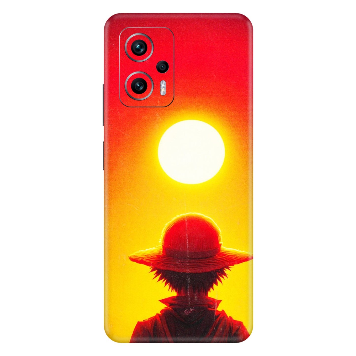Xiaomi Redmi Phone Skins (All Models) - Cool Sunset With Monkey D.Luffy Anime - 3D Embossed Finish (L-329) Redmi K50i 5G
