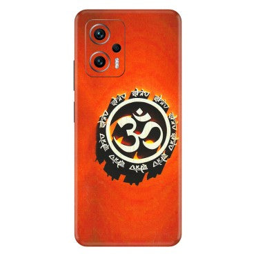 Xiaomi Redmi Phone Skins (All Models) - Aum Shiv Orange - 3D Embossed Finish (L-32) Redmi K50i 5G