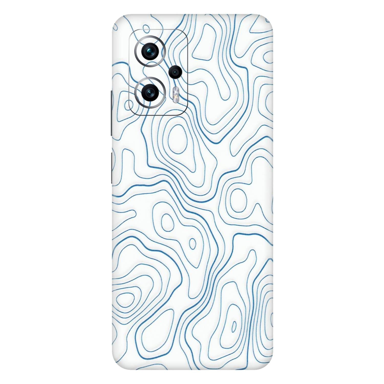 Xiaomi Redmi Phone Skins (All Models) - Blue And White Swirls - Matte Finish (M-139) Redmi K50i 5G
