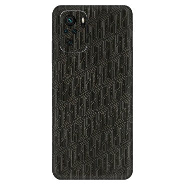 Xiaomi Redmi Phone Skins (All Models) - Black Abstract Pattern - 3D Embossed Finish (L-117) Redmi Note 10S