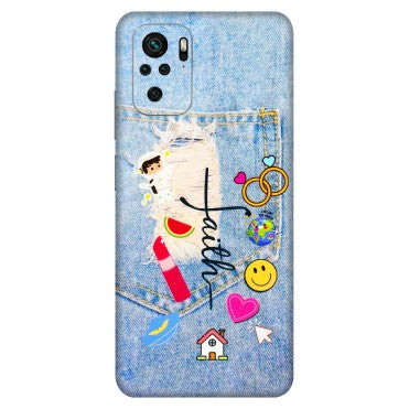 Xiaomi Redmi Phone Skins (All Models) - Denim Jeans Pocket - 3D Embossed Finish (L-134) Redmi Note 10S