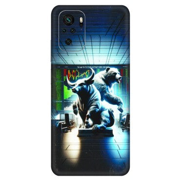 Xiaomi Redmi Phone Skins (All Models) - Stock Market Sensex Bear vs Bulls - 3D Embossed Finish (L-15) Redmi Note 10S