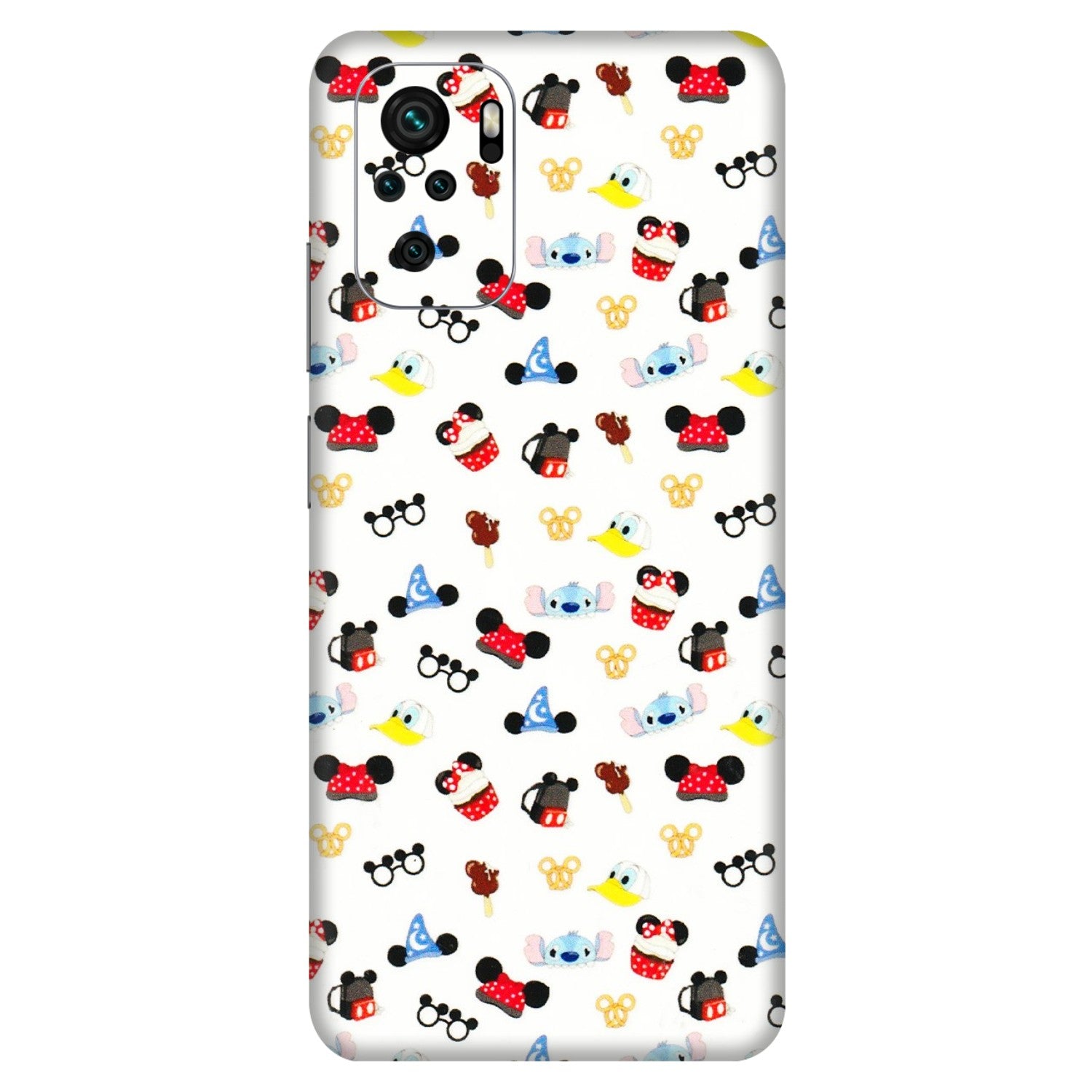 Xiaomi Redmi Phone Skins (All Models) - Minnie Mouse & Donald Doodles s - 3D Embossed Finish (L-194) Redmi Note 10S