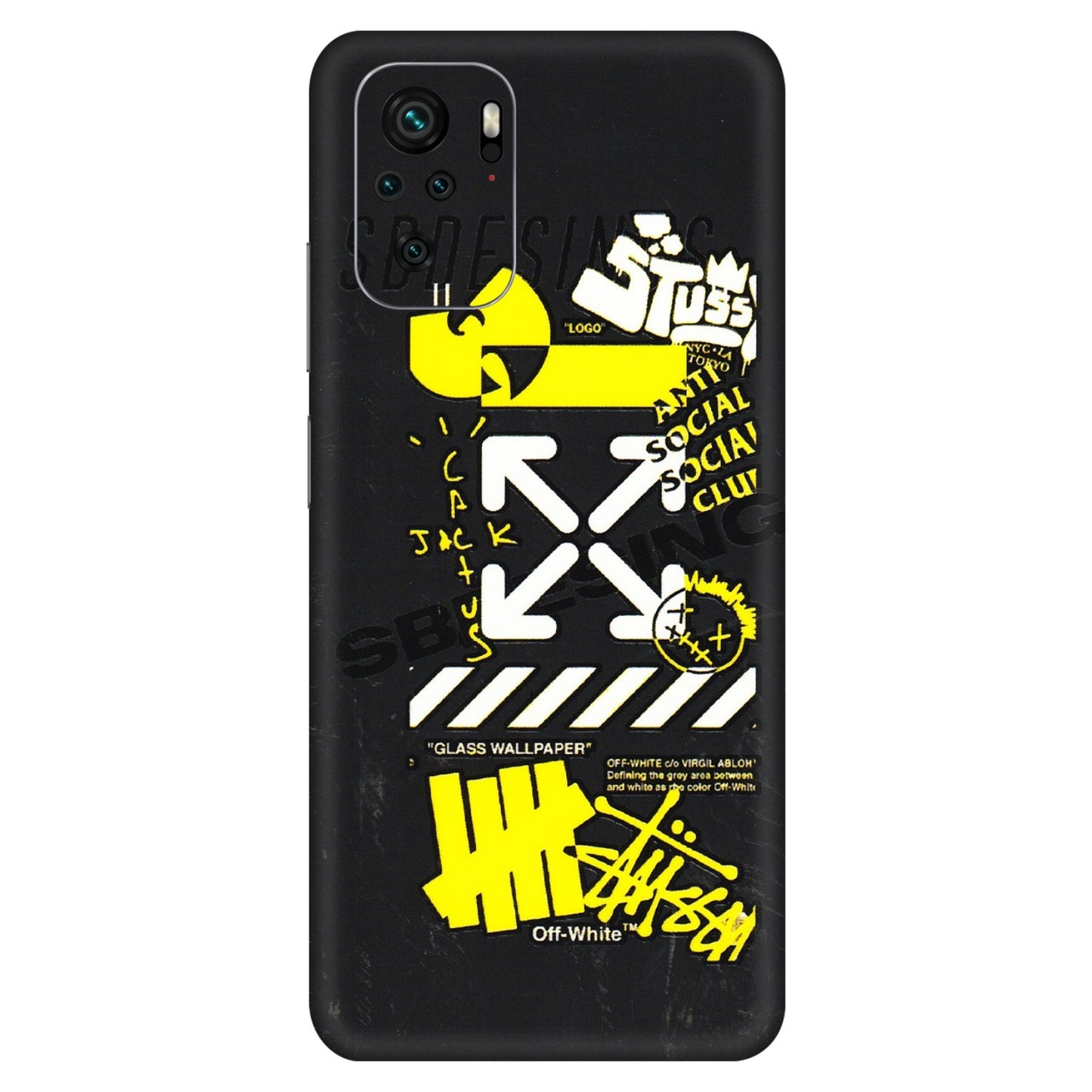 Xiaomi Redmi Phone Skins (All Models) - Anti Social Graffiti - 3D Embossed Finish (L-198) Redmi Note 10S