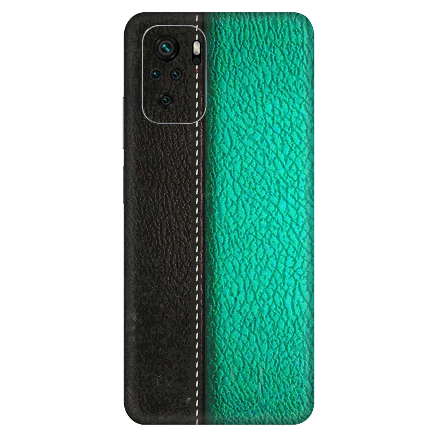 Xiaomi Redmi Phone Skins (All Models) - Black Green Dual  Leather Stich - 3D Embossed Finish (L-233) Redmi Note 10S