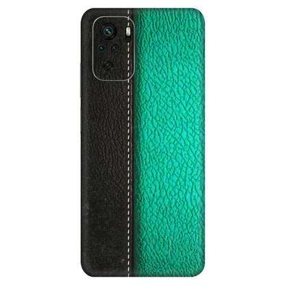 Xiaomi Redmi Phone Skins (All Models) - Black Green Dual  Leather Stich - 3D Embossed Finish (L-233) Redmi Note 10S